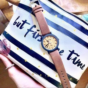 Eelean bamboo leather watch